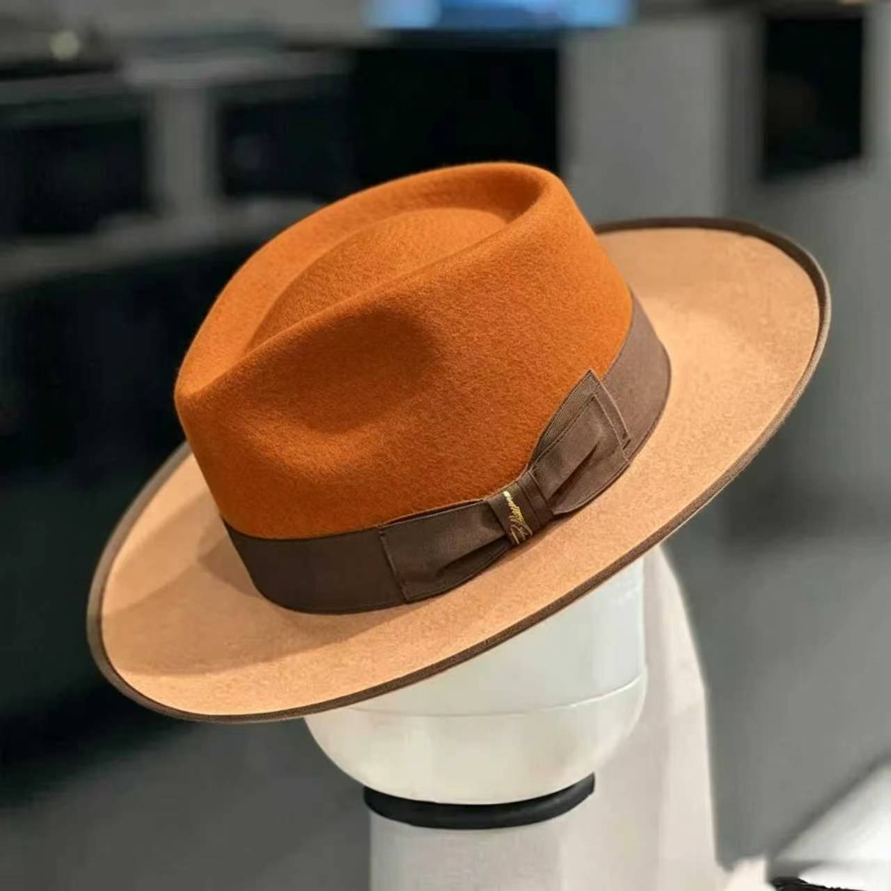 Exclusive Felt Two Tone Fox-Orange(Camel)