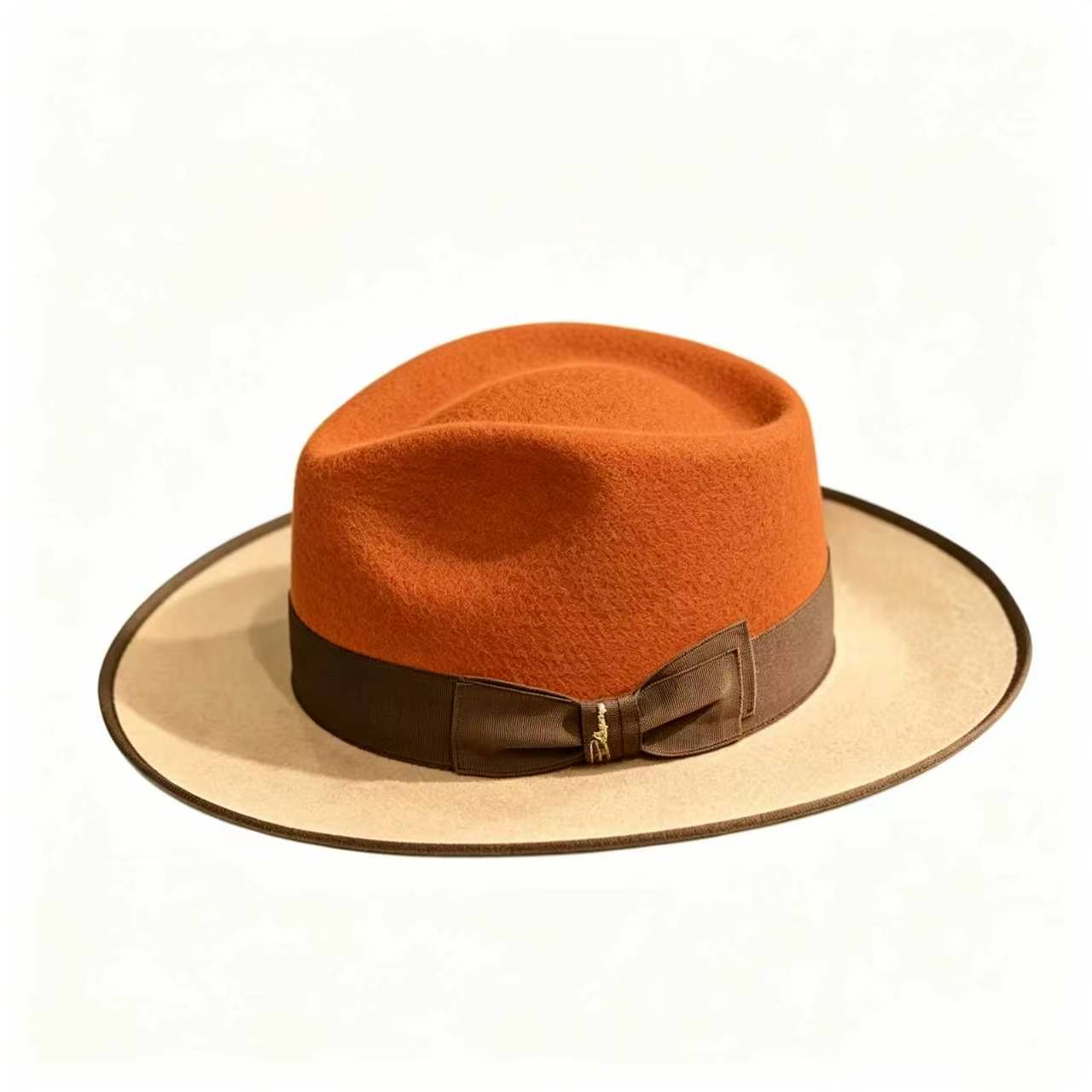 Exclusive Felt Two Tone Fox-Orange(Camel)