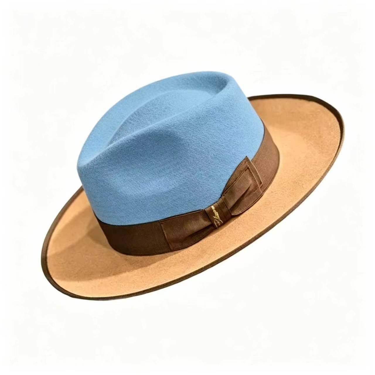 Exclusive Felt Two Tone Fox-Blue(Camel)