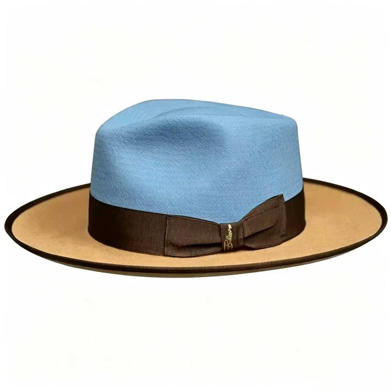 Exclusive Felt Two Tone Fox-Blue(Camel)