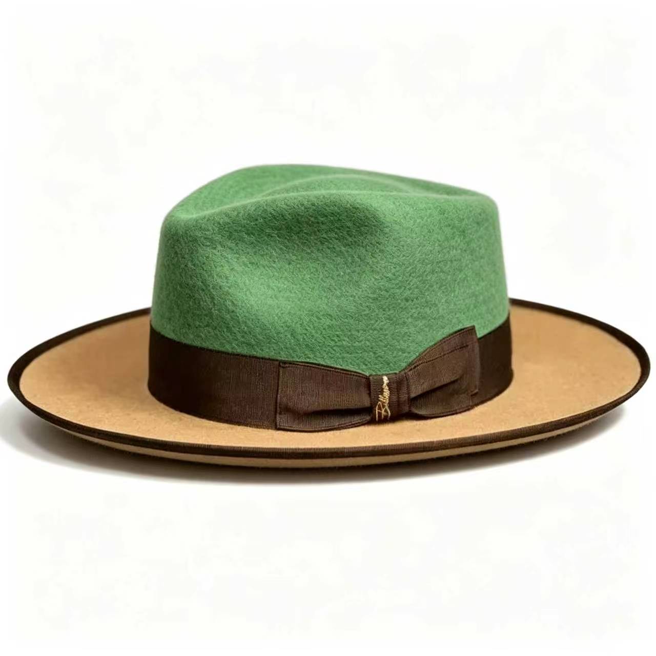 Exclusive Felt Two Tone Fox-Green(Camel)