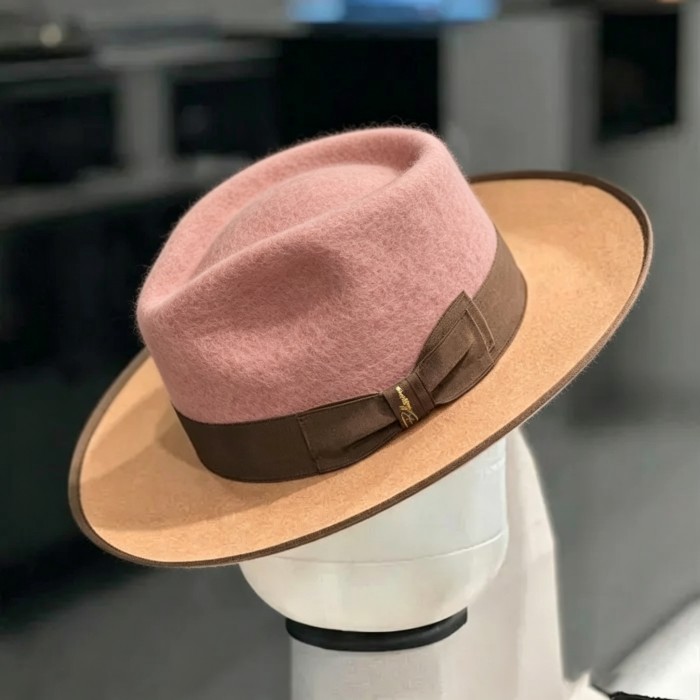 Exclusive Felt Two Tone Fox-Pink(Camel)