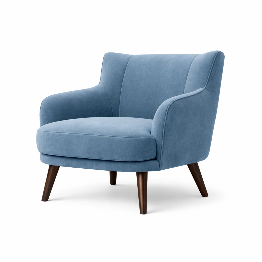 Sessel Stoff Blau Modern Polstersessel Wohnzimmer Komfort