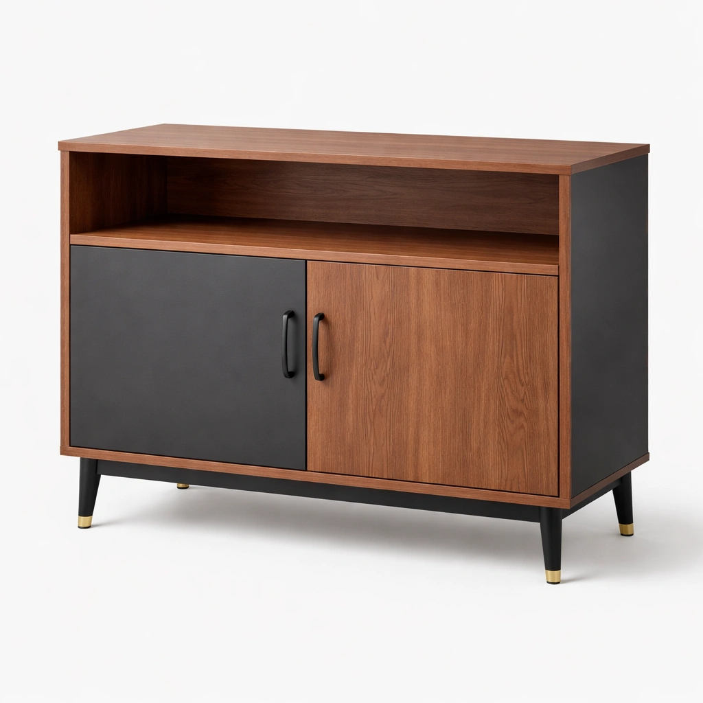 Sideboard Holz Braun Schwarz Kommode Wohnzimmer Schrank Modern