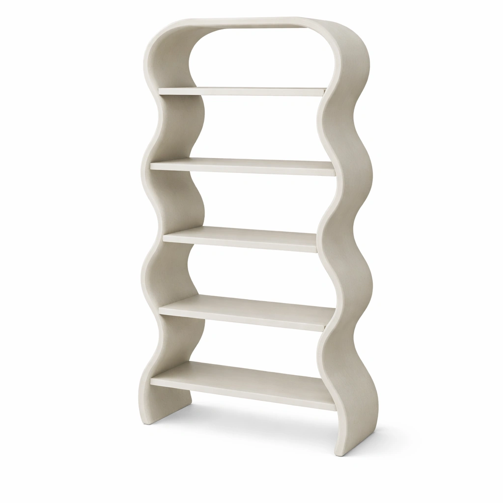 Estanteria ondulada blanca 5 niveles diseno moderno decorativo-Norixu