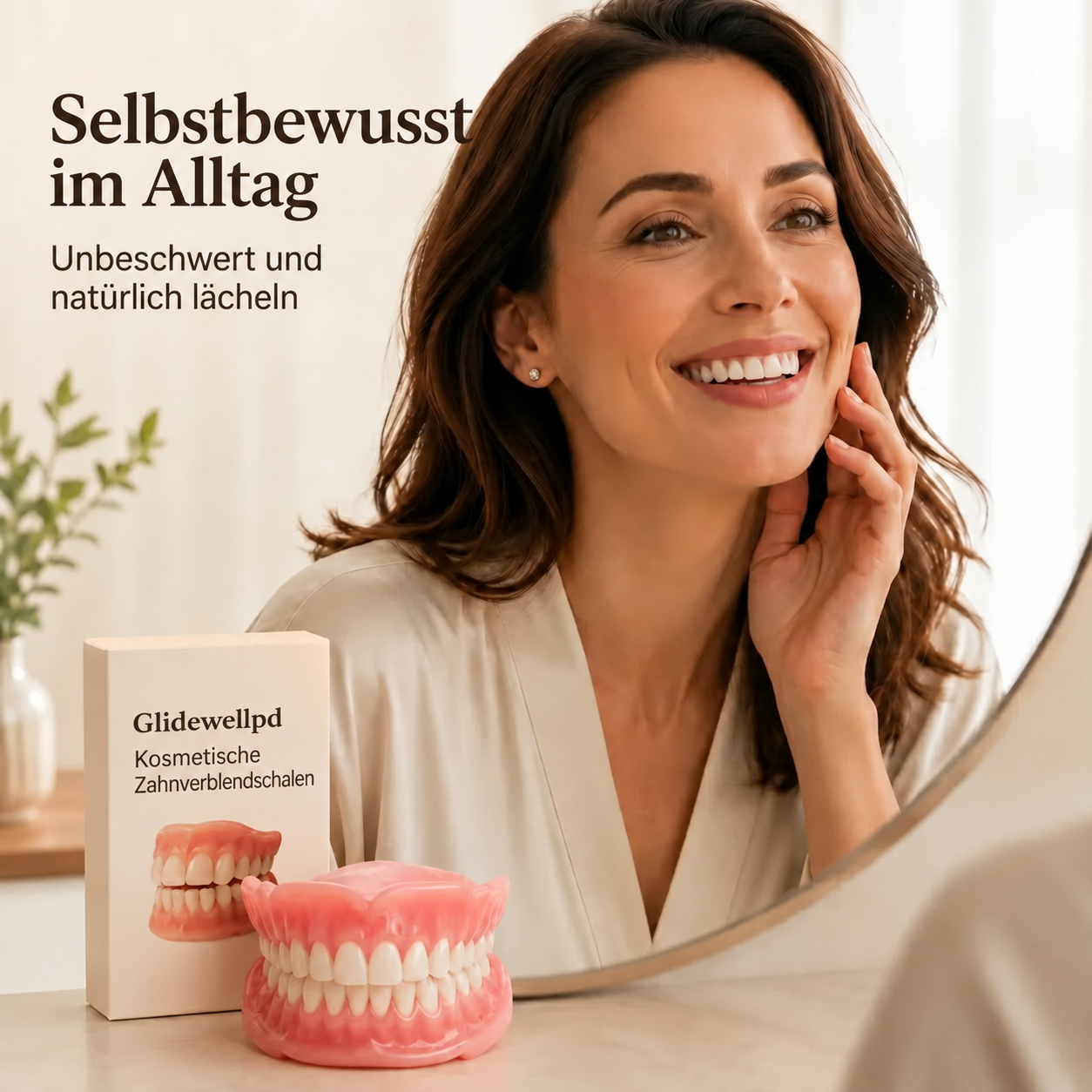 Bequemer, einteiliger, herausnehmbarer Zahnersatz, der passgenau sitzt und leicht zu reinigen ist.
