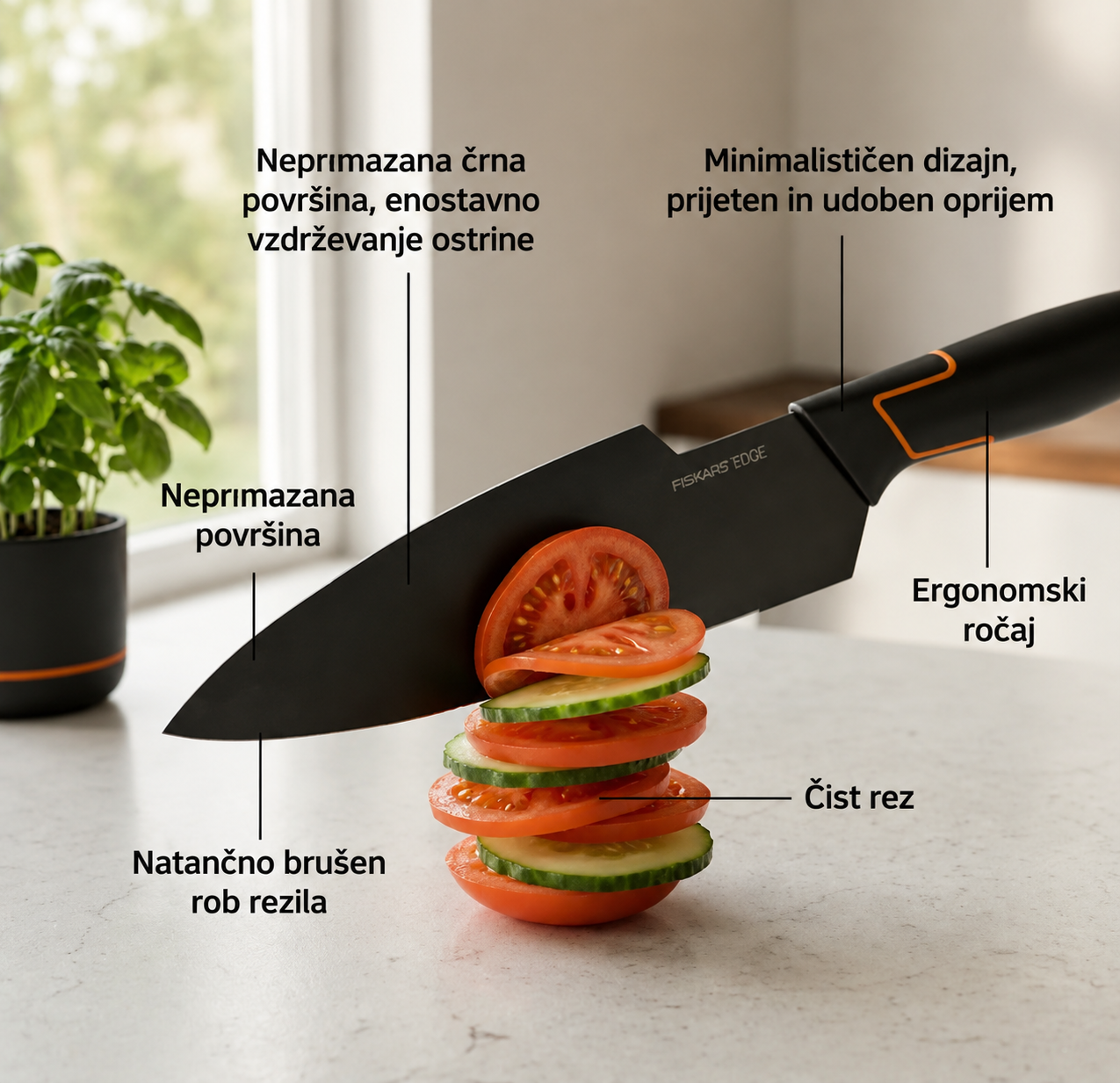 FISKARS Premium komplet nožev iz damaščanskega jekla – Ročno izdelan, omejena izdaja