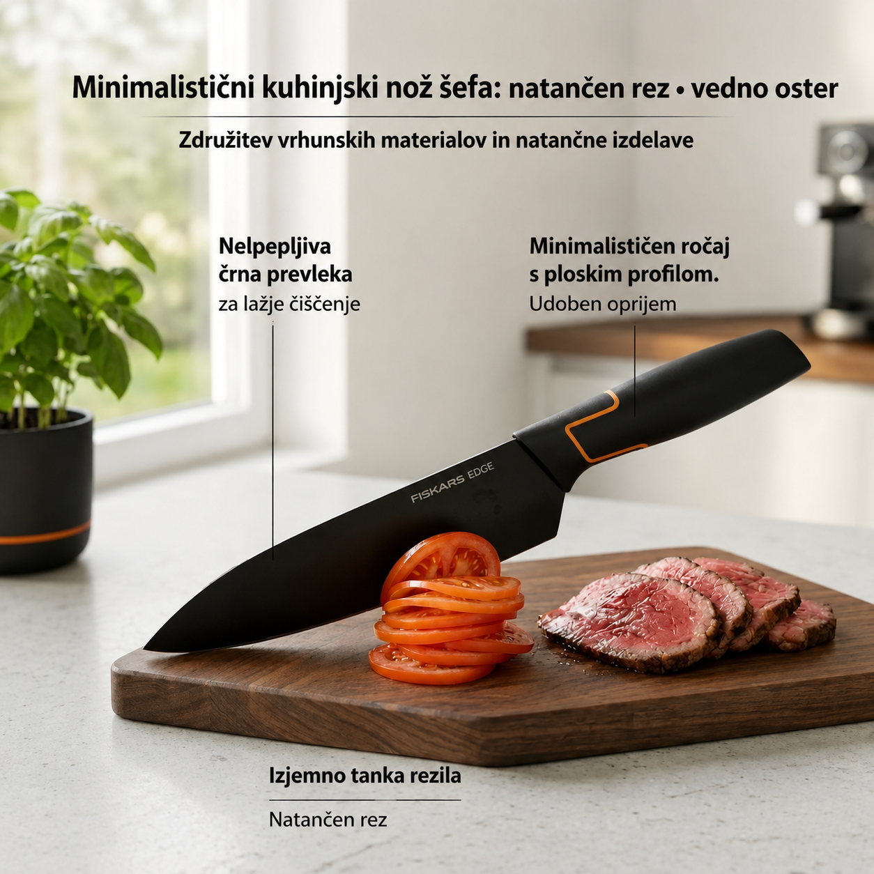FISKARS Premium komplet nožev iz damaščanskega jekla – Ročno izdelan, omejena izdaja