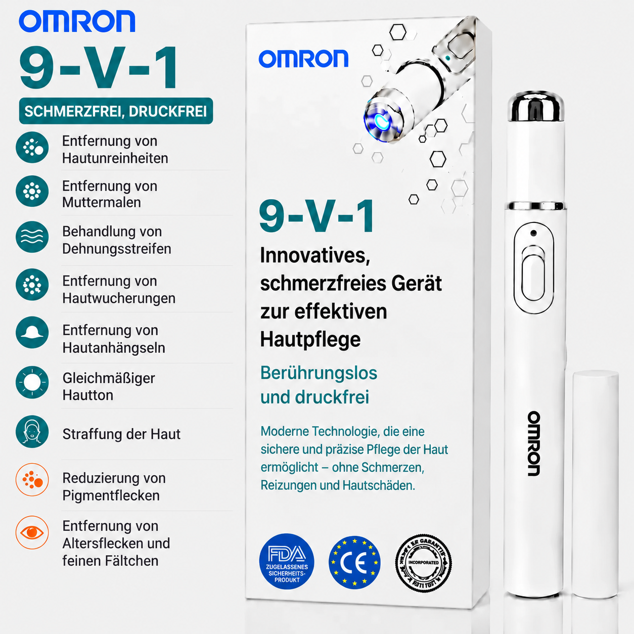 Omron™ Ganzkörper-Multifunktionsstift zur Muttermalentfernung – das neueste Modell 2026. Schmerzfreie, nicht-invasive Lösung für die Hautpflege. Ermöglicht die schnelle Entfernung von Muttermalen bequem zu Hause, ohne Narbenbildung. Hergestellt in den USA