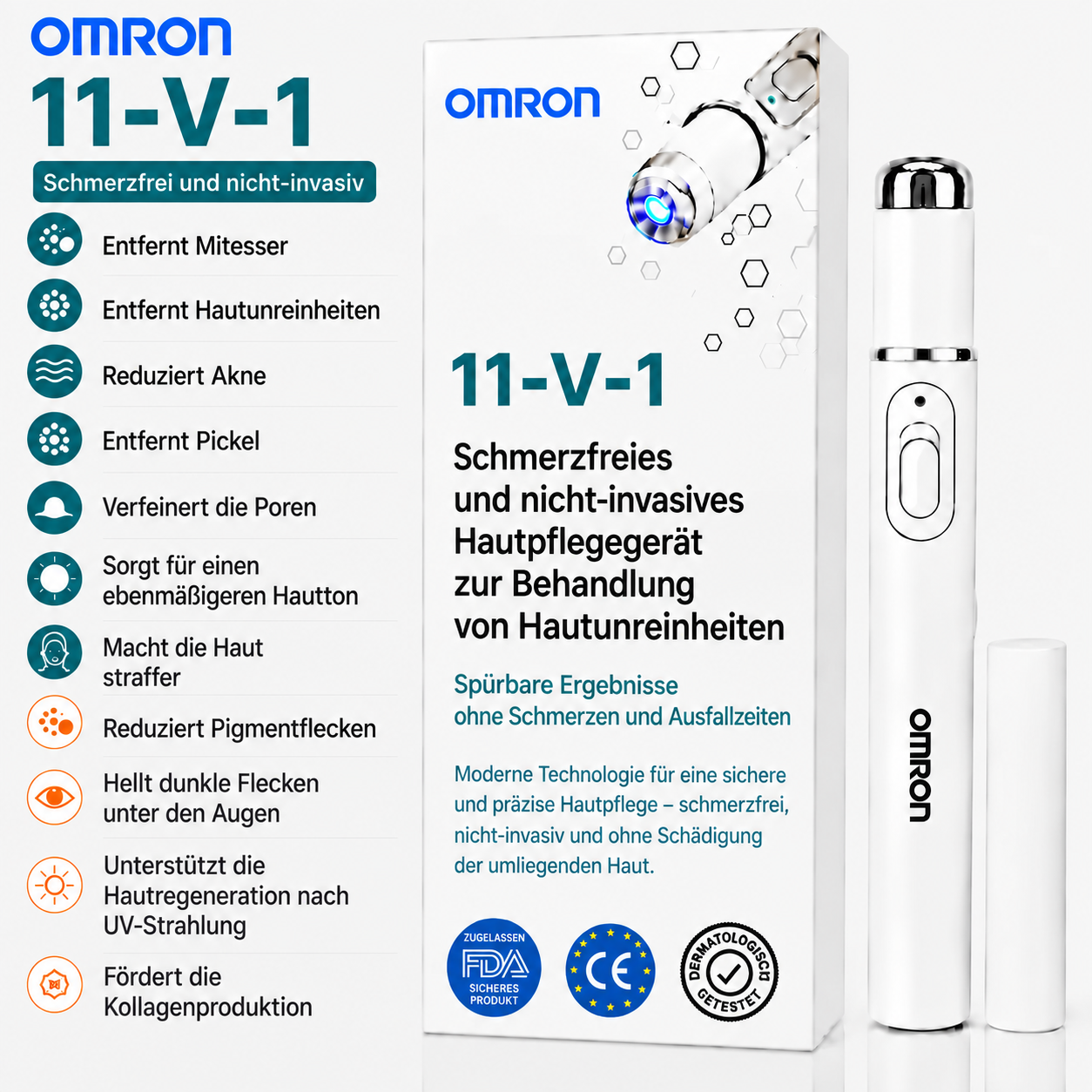 Omron™ Ganzkörper-Multifunktionsstift zur Muttermalentfernung – das neueste Modell 2026. Schmerzfreie, nicht-invasive Lösung für die Hautpflege. Ermöglicht die schnelle Entfernung von Muttermalen bequem zu Hause, ohne Narbenbildung. Hergestellt in den USA