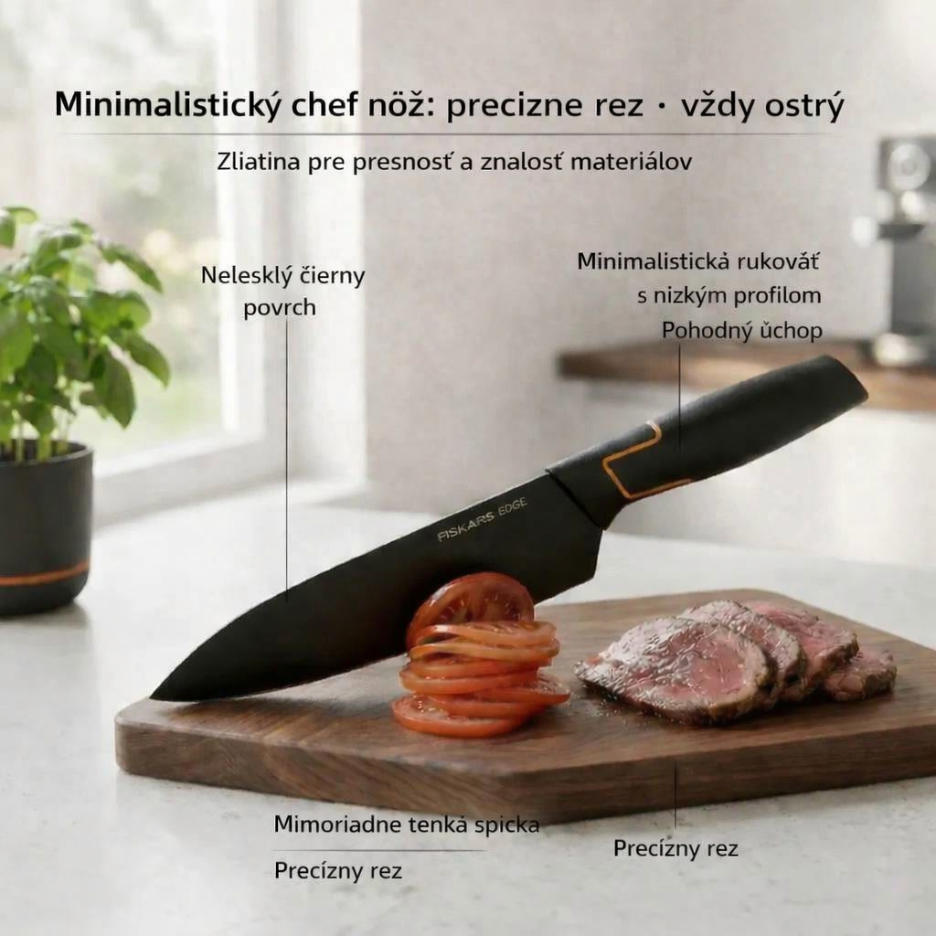 Limitovaná edícia: 5-dielna sada nožov FISKARS® s blokom – FISKARS EDGE, ostrý kuchynský nôž + brúska