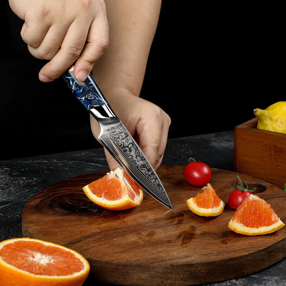 Suraisu 5-Piece Kitchen Knife Set - Chef | Bread | Santoku | Paring Knife - Starry Night Collection