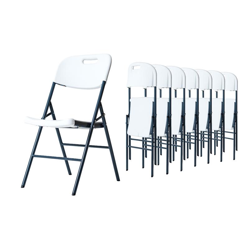 Paquete de 8 Sillas Plegables Blanca Color Blanco