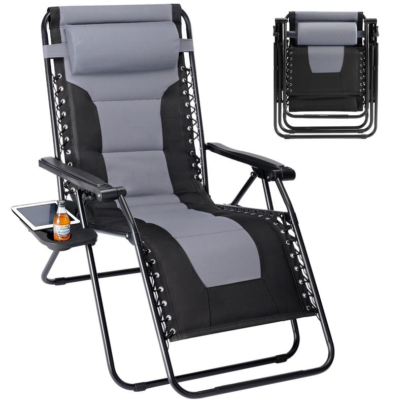 Sillón de Gravedad Cero, Reclinable de Uso Rudo para Exteriores, Tumbona Plegable Antigravedad para Jardín, Camping y Piscina — Mobiliario de Exterior, Tumbona para Patio