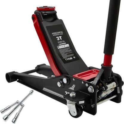 Gato hidráulico de piso de perfil bajo 3 toneladas – Levantamiento rápido, doble pistón, rango 8.5–50 cm, certificado GS, herramienta automotriz para reparación de coches-1001/HY