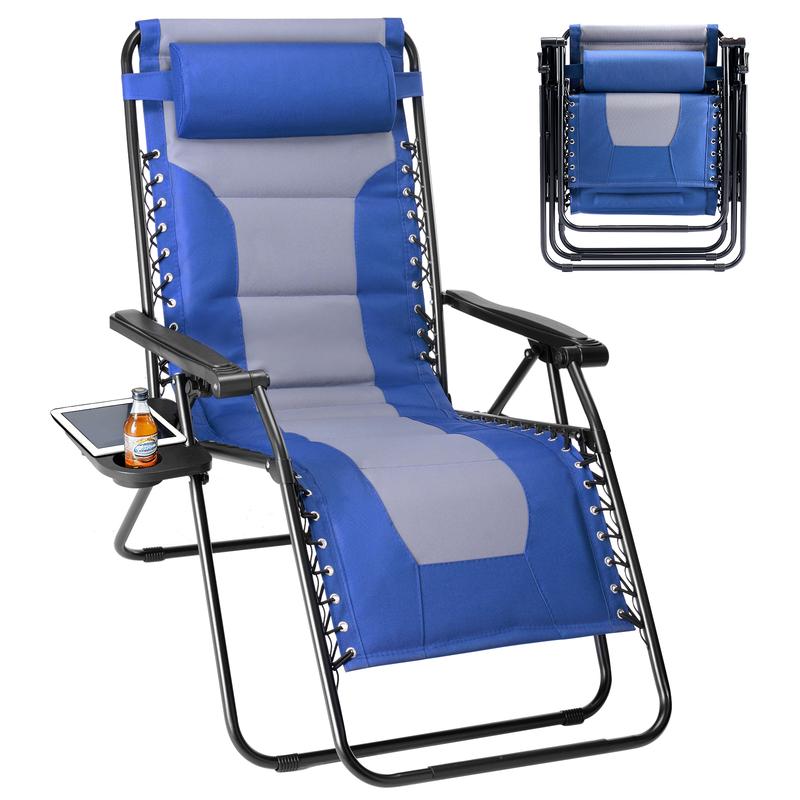 Sillón de Gravedad Cero, Reclinable de Uso Rudo para Exteriores, Tumbona Plegable Antigravedad para Jardín, Camping y Piscina — Mobiliario de Exterior, Tumbona para Patio