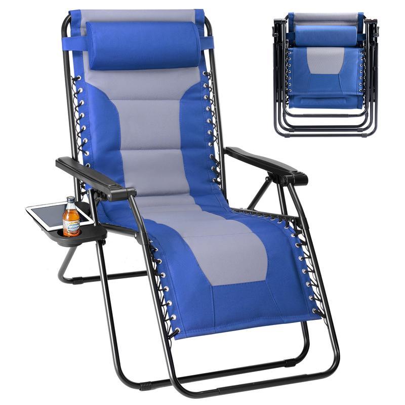 Sillón de Gravedad Cero, Reclinable de Uso Rudo para Exteriores, Tumbona Plegable Antigravedad para Jardín, Camping y Piscina — Mobiliario de Exterior, Tumbona para Patio