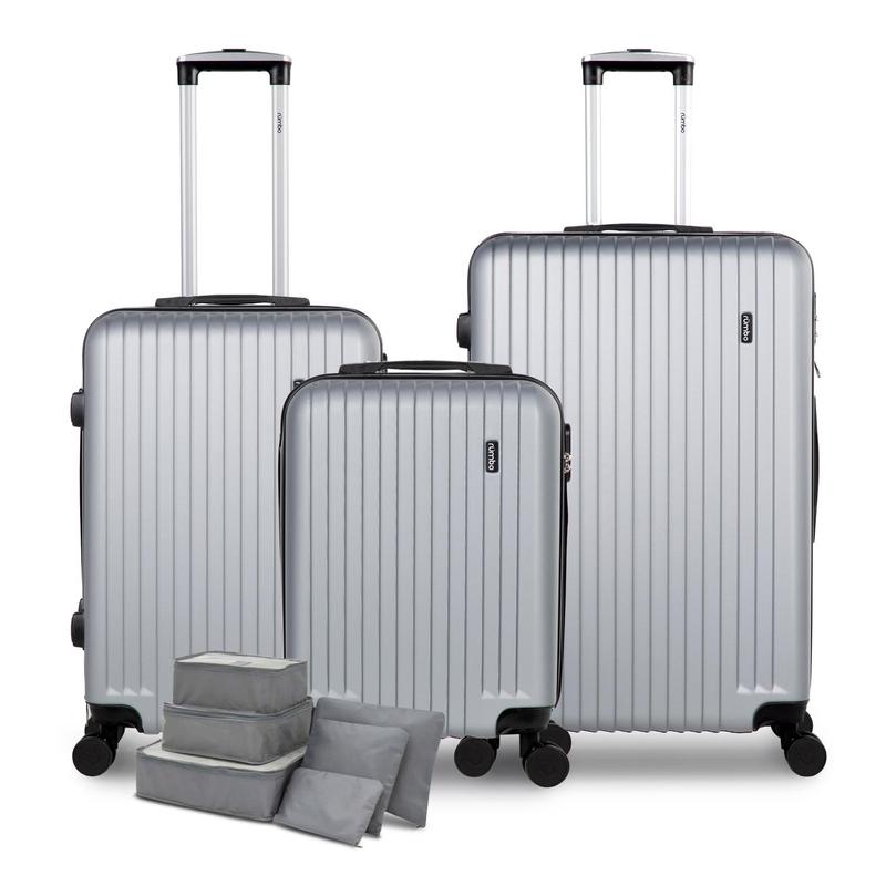 Juego 3 Maletas de Viaje Rígidas Ruedas 360 Bolsas de Viaje Candado TSA