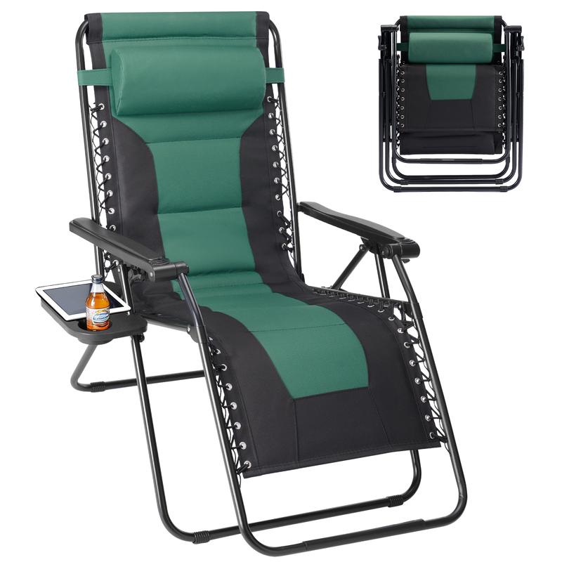 Sillón de Gravedad Cero, Reclinable de Uso Rudo para Exteriores, Tumbona Plegable Antigravedad para Jardín, Camping y Piscina — Mobiliario de Exterior, Tumbona para Patio