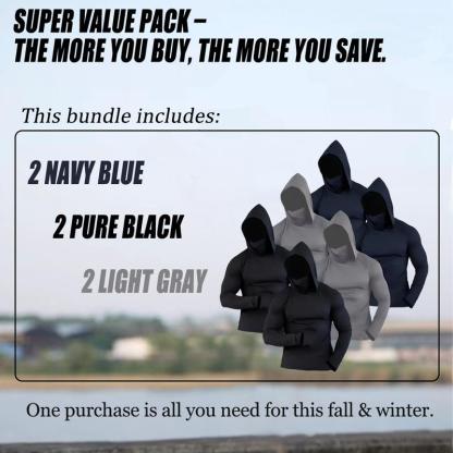 Conjunto de 6 sudaderas casuales para hombre (azul, negro, gris claro): corte entallado, manga larga, ligeras, con protección solar UPF, suaves, transpirables, de estilo clásico y versátil; lavables a máquina, cómodas e ideales para diversas ocasiones