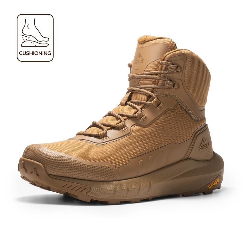 Botas de seguridad y militares de caña alta, color negro, fabricadas con tejido Oxford, forro de malla, cuero vegano y suela de goma ETPU, ideales para actividades al aire libre y trabajos de seguridad para hombres.