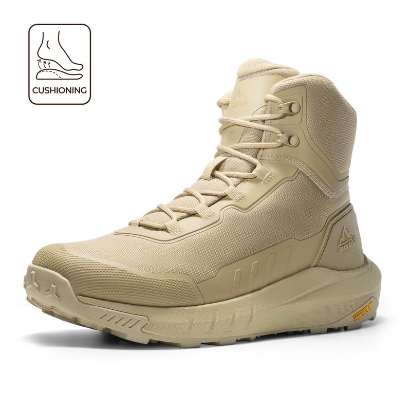 Botas de seguridad y militares de caña alta, color negro, fabricadas con tejido Oxford, forro de malla, cuero vegano y suela de goma ETPU, ideales para actividades al aire libre y trabajos de seguridad para hombres.