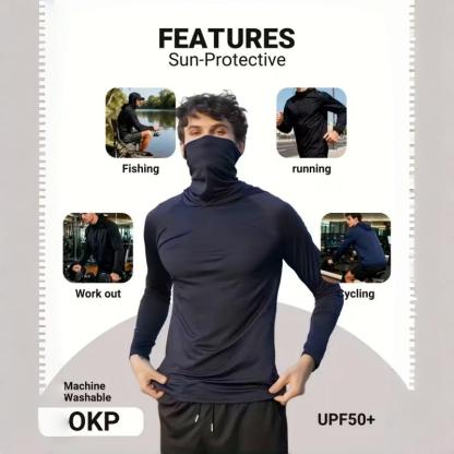 Conjunto de 6 sudaderas casuales para hombre (azul, negro, gris claro): corte entallado, manga larga, ligeras, con protección solar UPF, suaves, transpirables, de estilo clásico y versátil; lavables a máquina, cómodas e ideales para diversas ocasiones