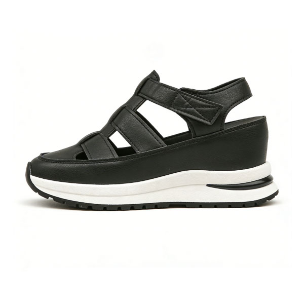 Bomre Shoes, Women's Plus Size Hollow Out Casual Sandals, Closed Toe Platform Sandals Height Increasing Thick Sole