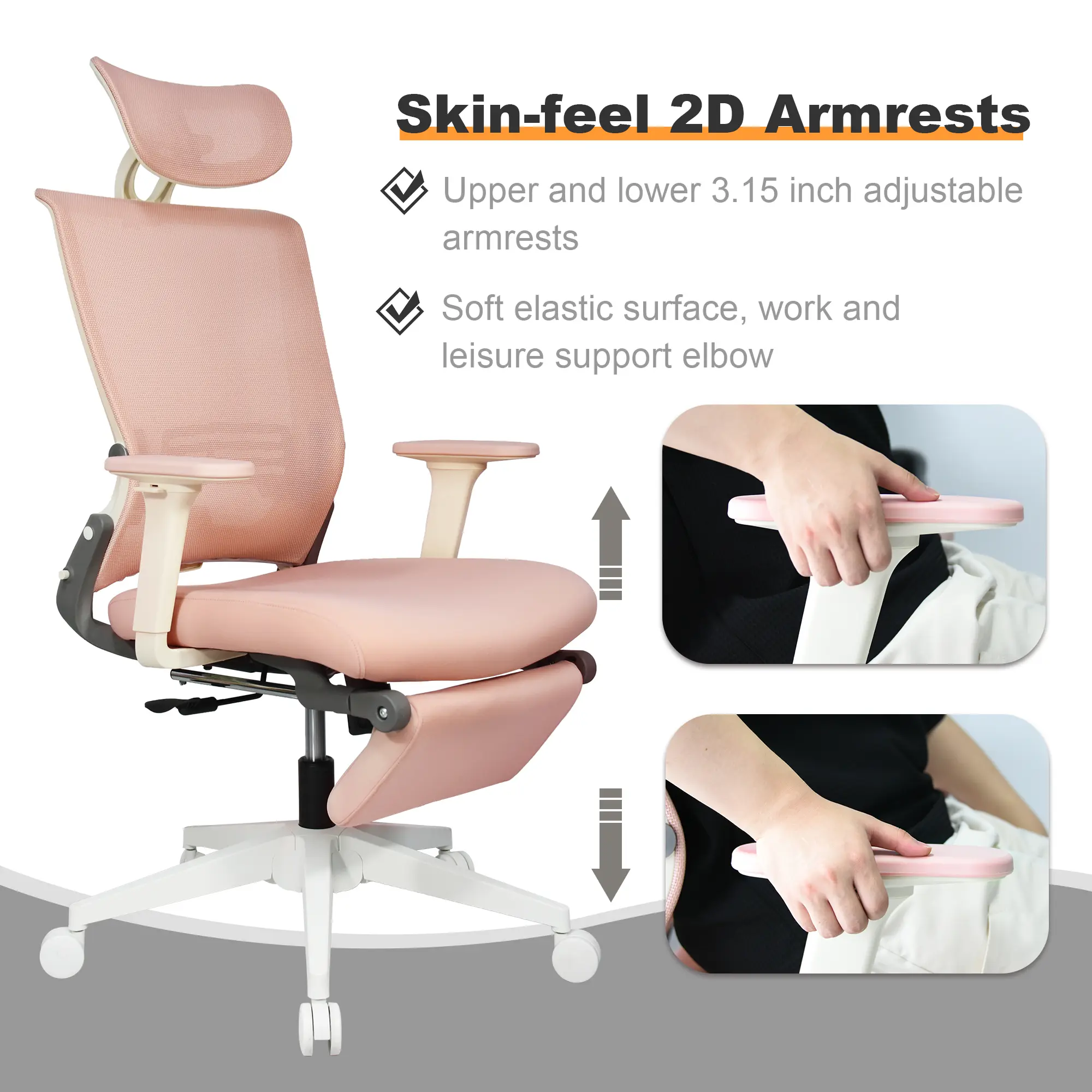 Silla Ergonómica Plegable con Reposapiés