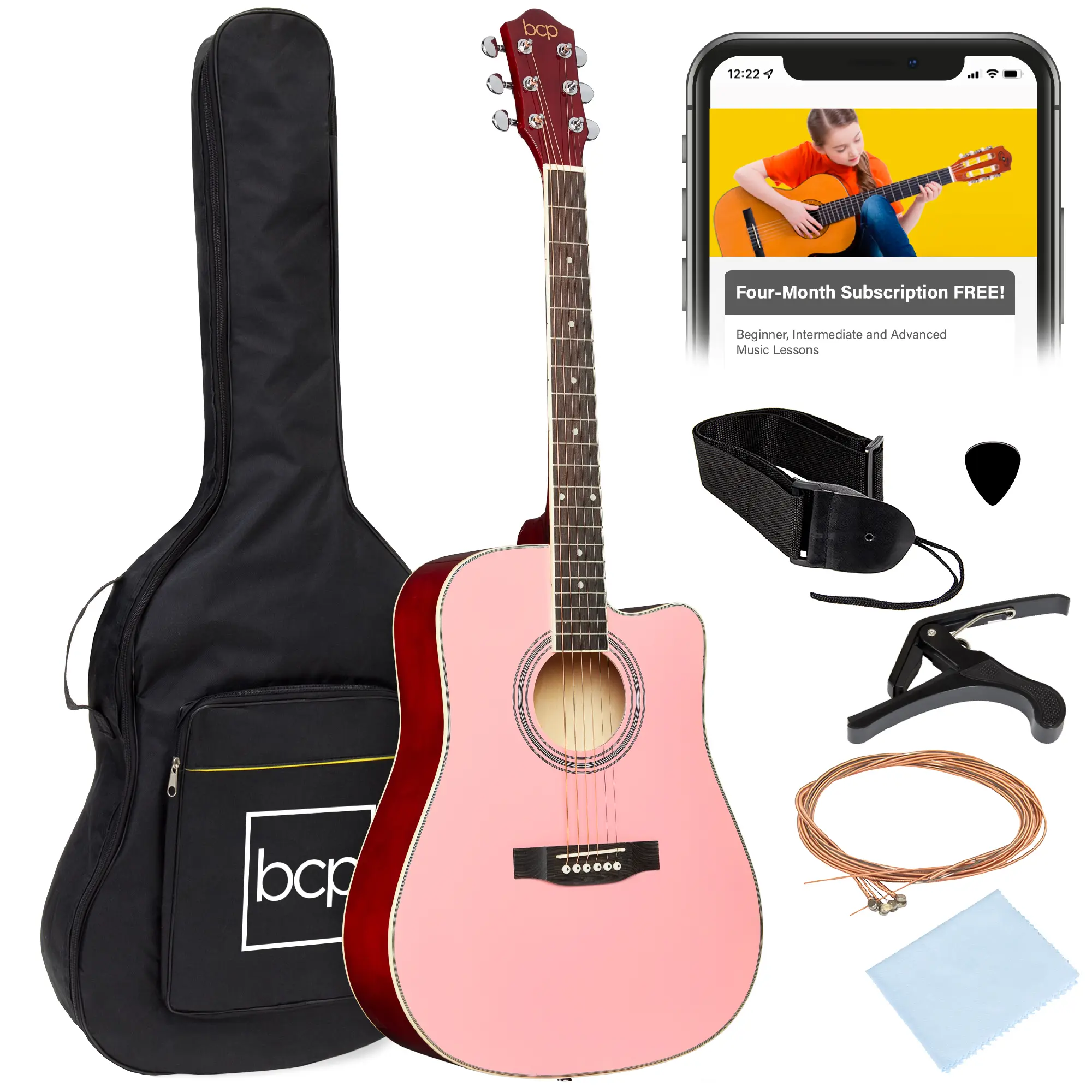 Guitarra acústica 41 pulgadas completa para principiantes