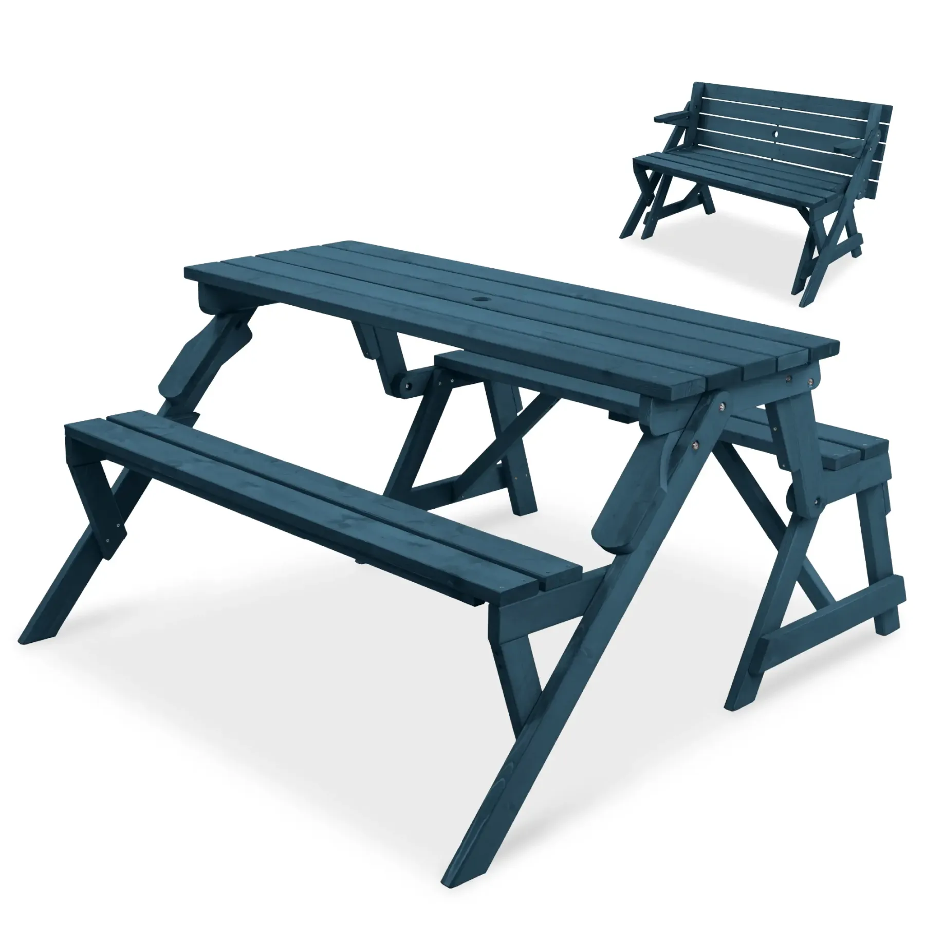 Mesa de Picnic 2 en 1 de Madera para Exteriores