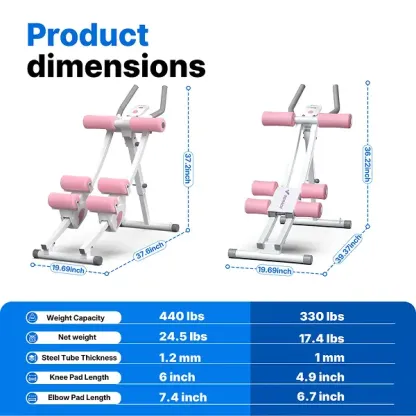 Entrenador Abdominal Plegable con Monitor LCD