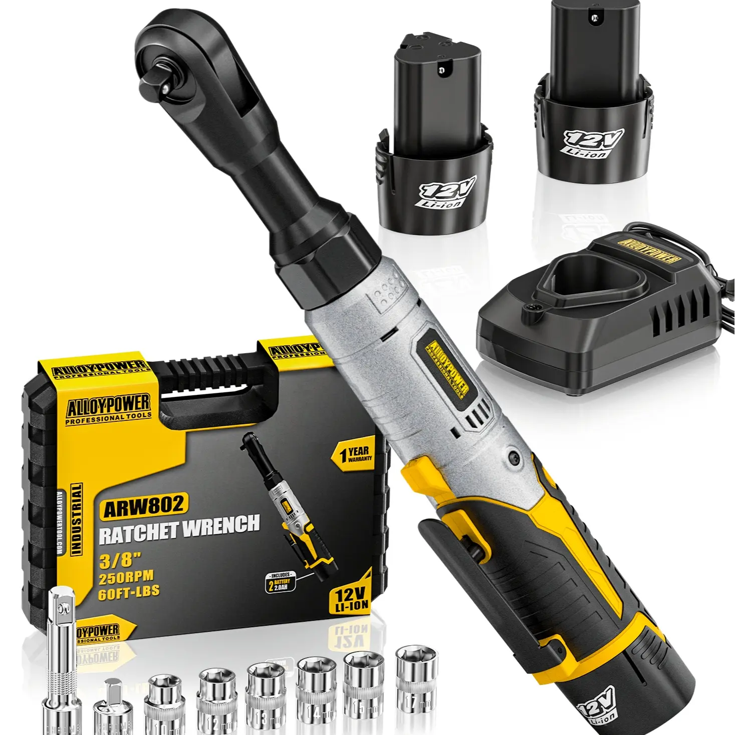 Llave Rachet Inalámbrica 3/8" 12V 80Nm