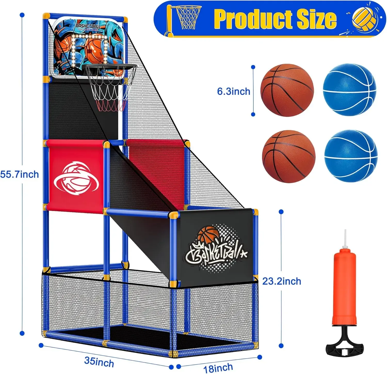 Juego de Básquetbol Arcade Infantil con Marcador Electrónico