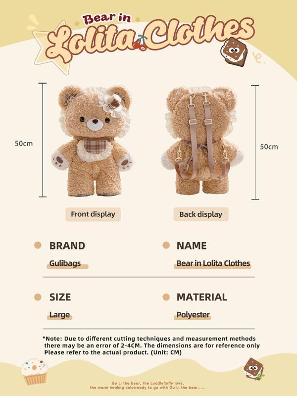 Mochila Oso Peluche Estilo Lolita 50cm