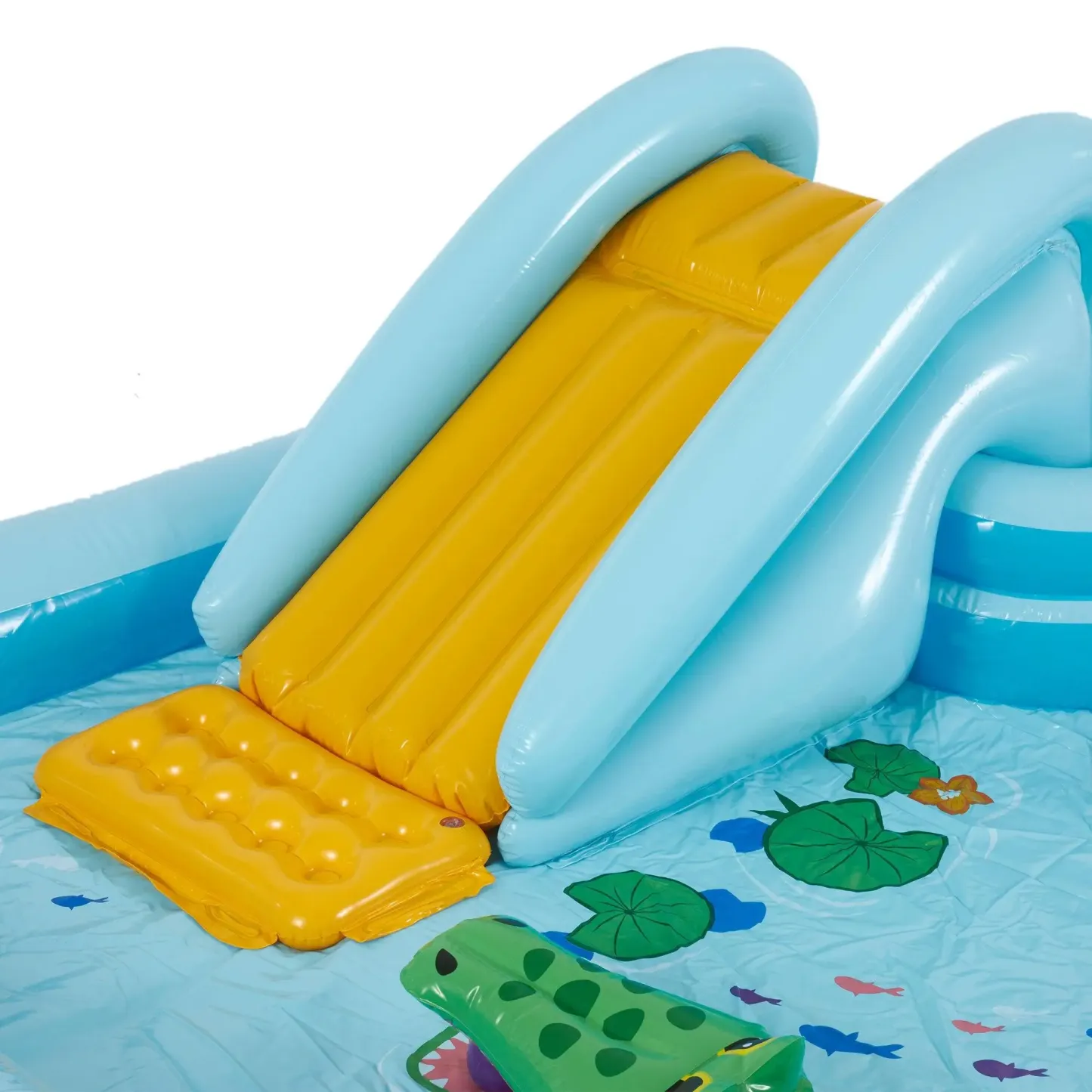 Alberca inflable 2 en 1 con tobogán y aspersores