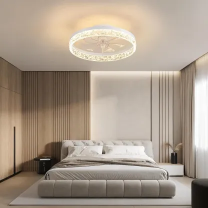 Ventilador de techo LED bajo perfil con luz regulable y control remoto