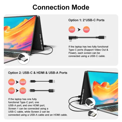 Extensor de Pantalla Dual FHD de 14" para Laptop