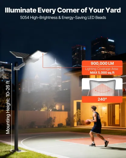 Farola Solar LED Exterior IP65 Control Remoto