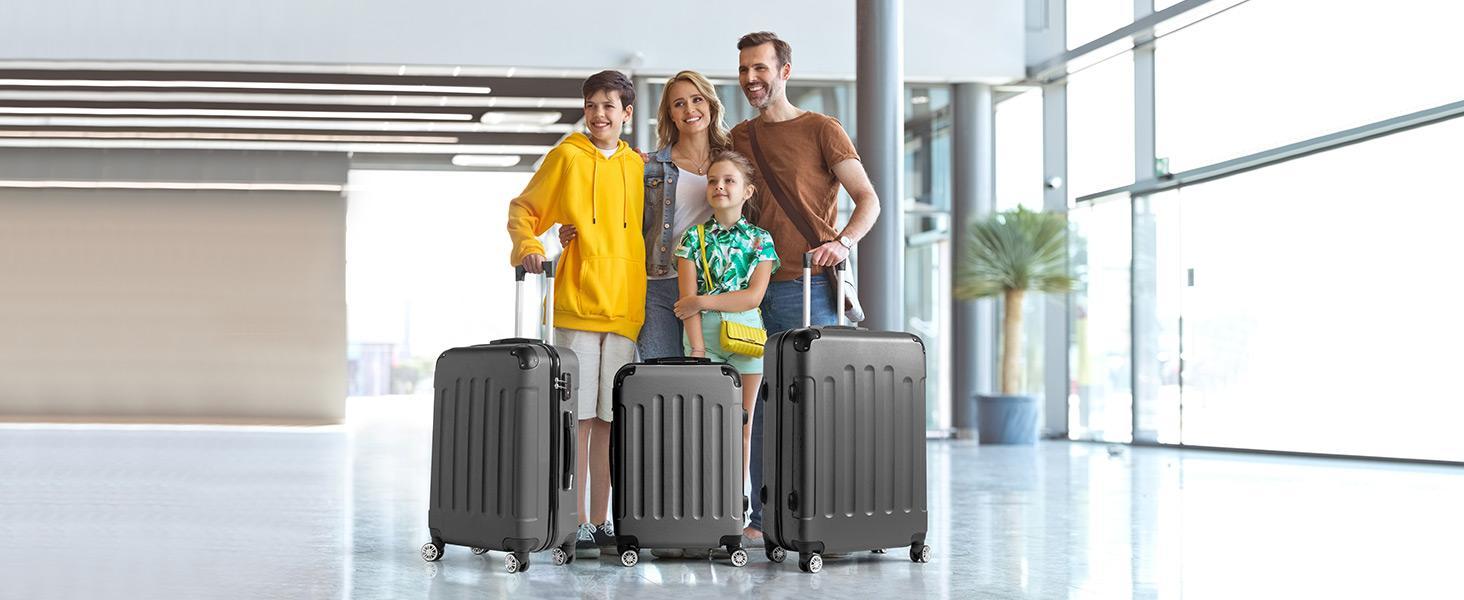【Summervibes】Ubesgoo 3-Piece Luggage Set Travel Lightweight Suitcases With Rolling Wheels,20in,24in,28in, TSA Lock & Moulded Corner, Carry On Luggages For Business, Trip