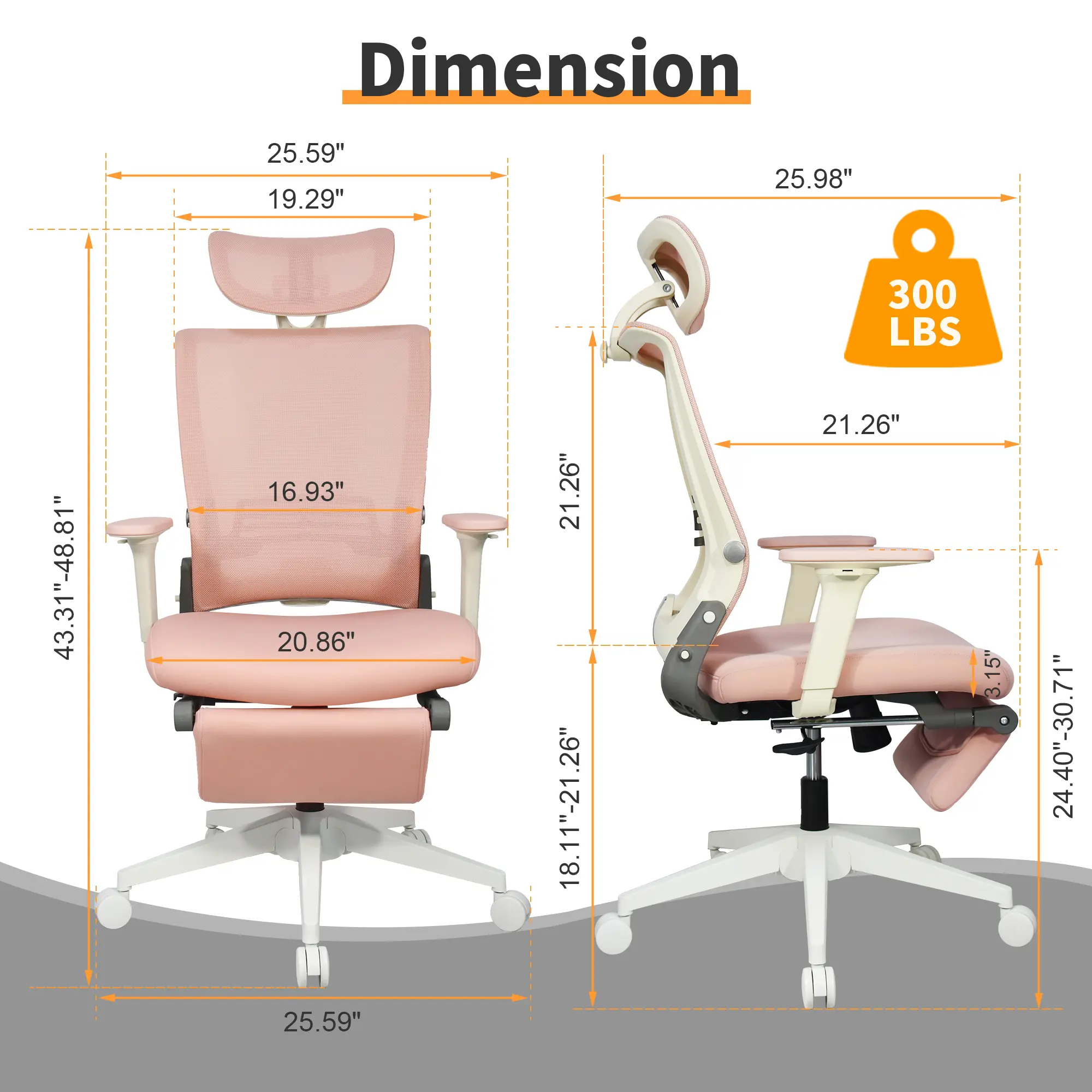 Silla Ergonómica Plegable con Reposapiés