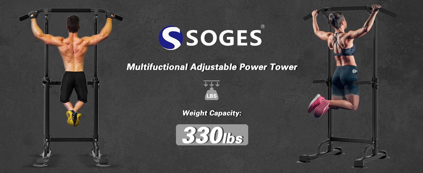 Soges Power Tower Dip Station Pull Up Bar 10 Levels Height Adjustable Multi Function Dip Bar for Home Gym Fitness Use 330lbs Capacity Ideal for Whole Body Workout Exercise Equipment Christmas Gifts Soges Power Tower Dip Station Pull Up Bar 10 Levels Height Adjustable Multi Function Dip Bar for Home Gym Fitness Use 330lbs Capacity Ideal for Whole Body Workout Exercise Equipment Christmas Gifts