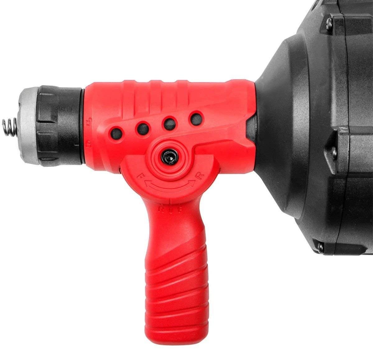 Auto-Feed Handheld Drain Auger 25' Feet/7m Electric Max 300W Cord w/Replaceable Cable Flexible Snake Clog Cleaner Plumbing for 3/4" to 2" Inch/19-50mm Pipe Kitchen Sink Toilet Tub & Shower w/LED Light