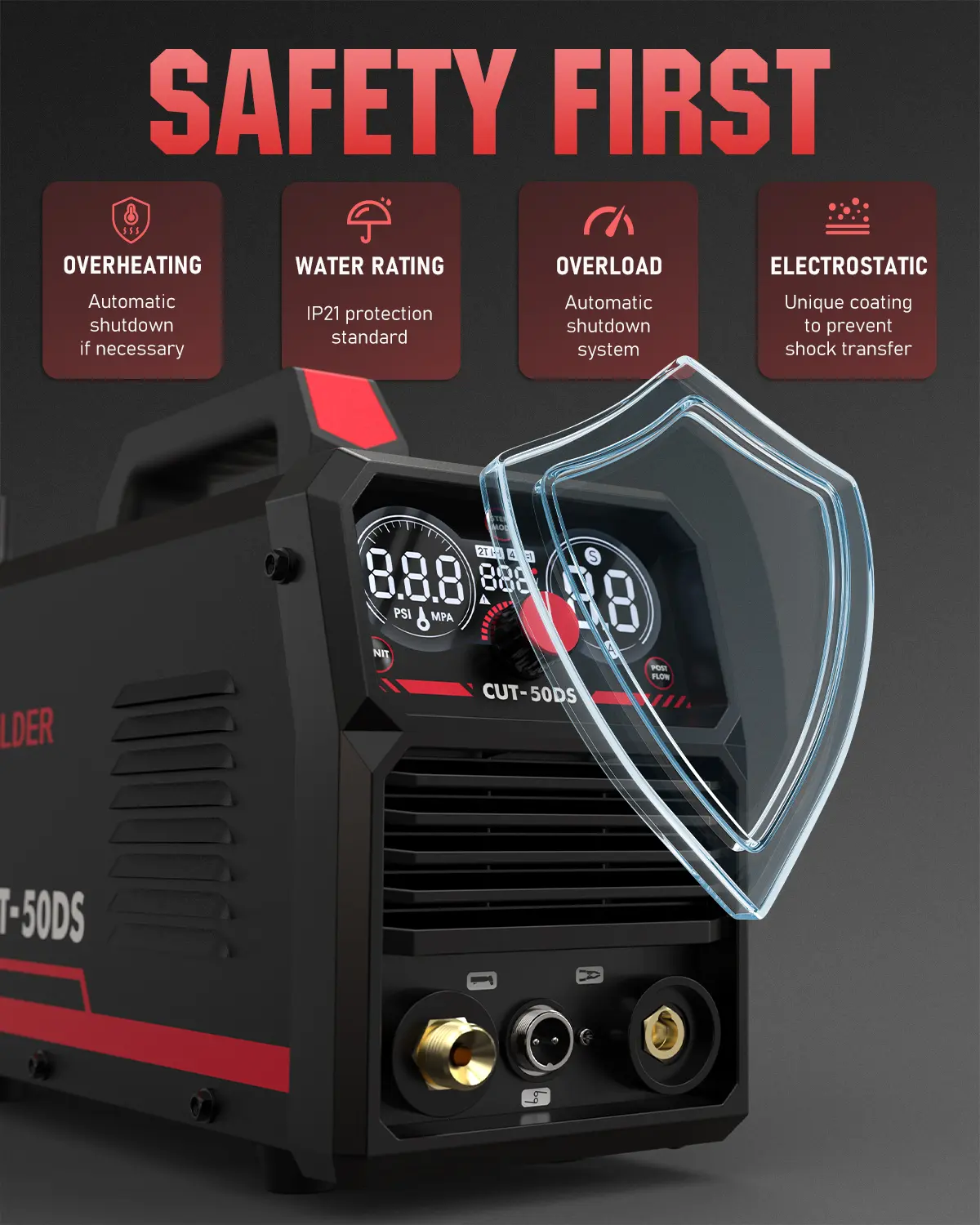 Cortadora de Plasma 50A 110/220V Pantalla Digital Kit Completo