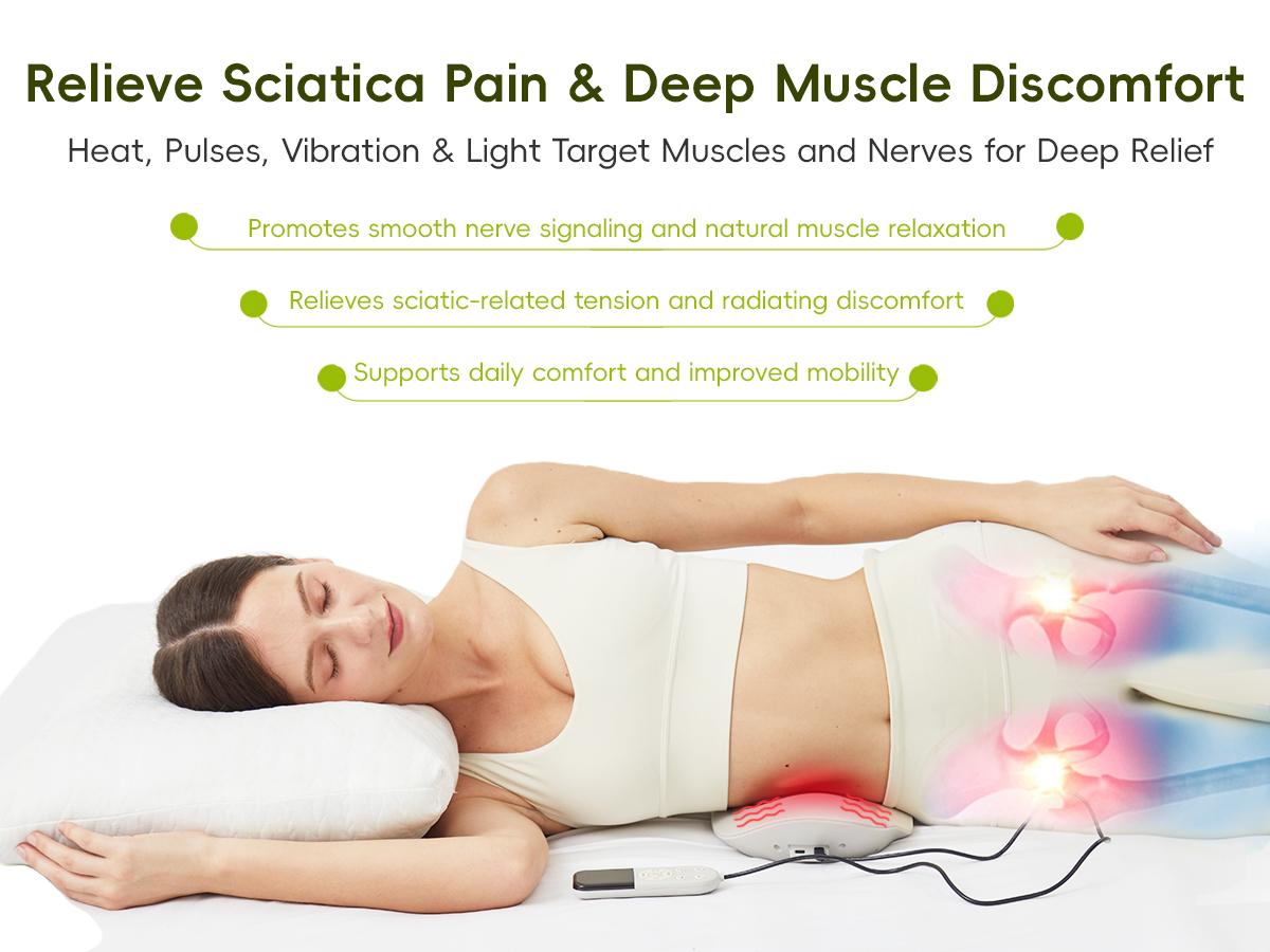 Spinal Decompression Massager with Soothing Warm Therapy & Air Traction &ndash;WARMSKY Smart Lower Back Device for Sciatica Support, Lumbar Pressure & Stiffness Relief &ndash; Thoughtful Gift for Parents