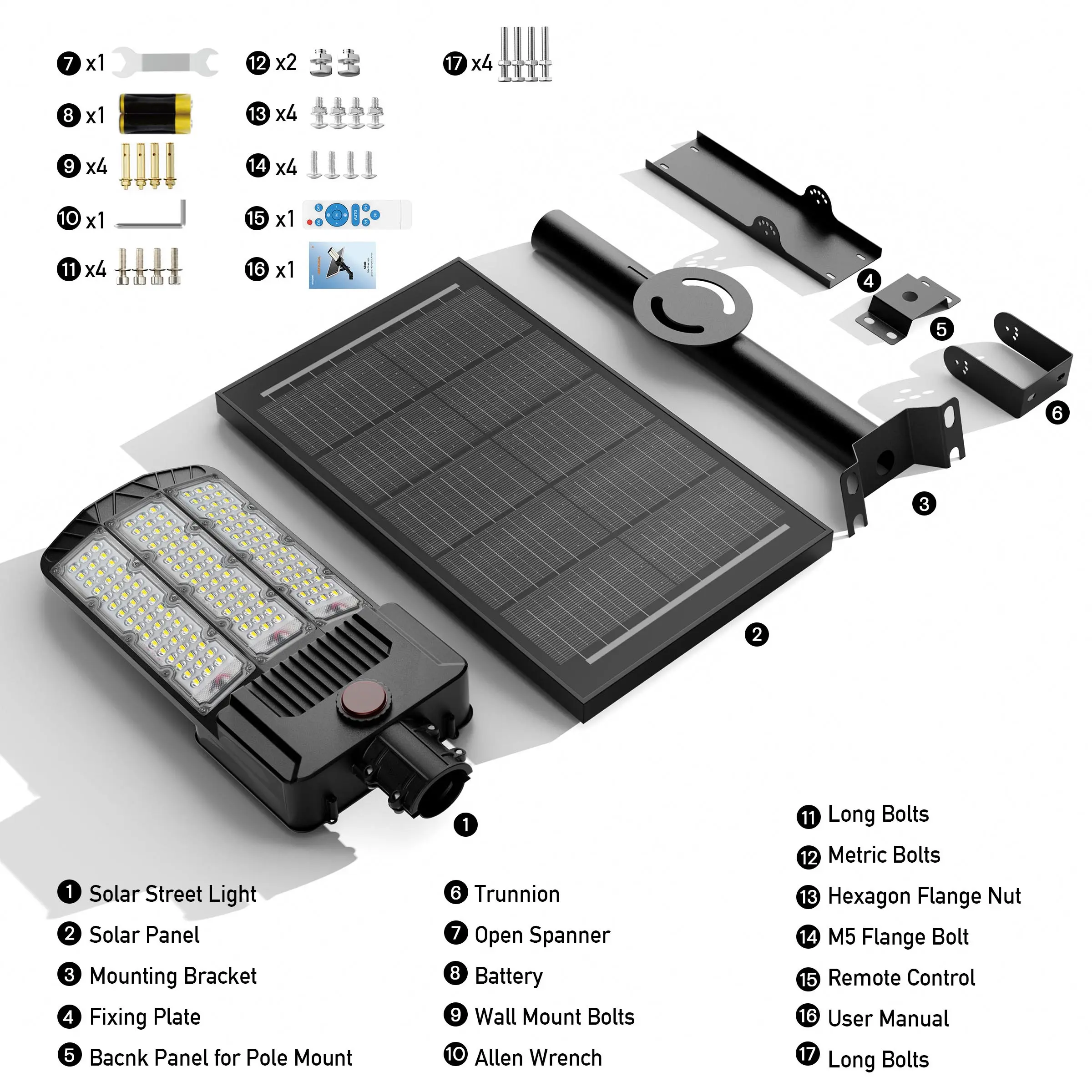 Hykoont SZ300 500000Lighting Durable Aluminum Housing, Split Design with Mono Panel Commercial Solar Street Lights, Dusk to Dawn IP66 Waterproof 3year-warranty Solar Security Light with Motion Sensor for yard, Parking Lot, Security BlackFriday