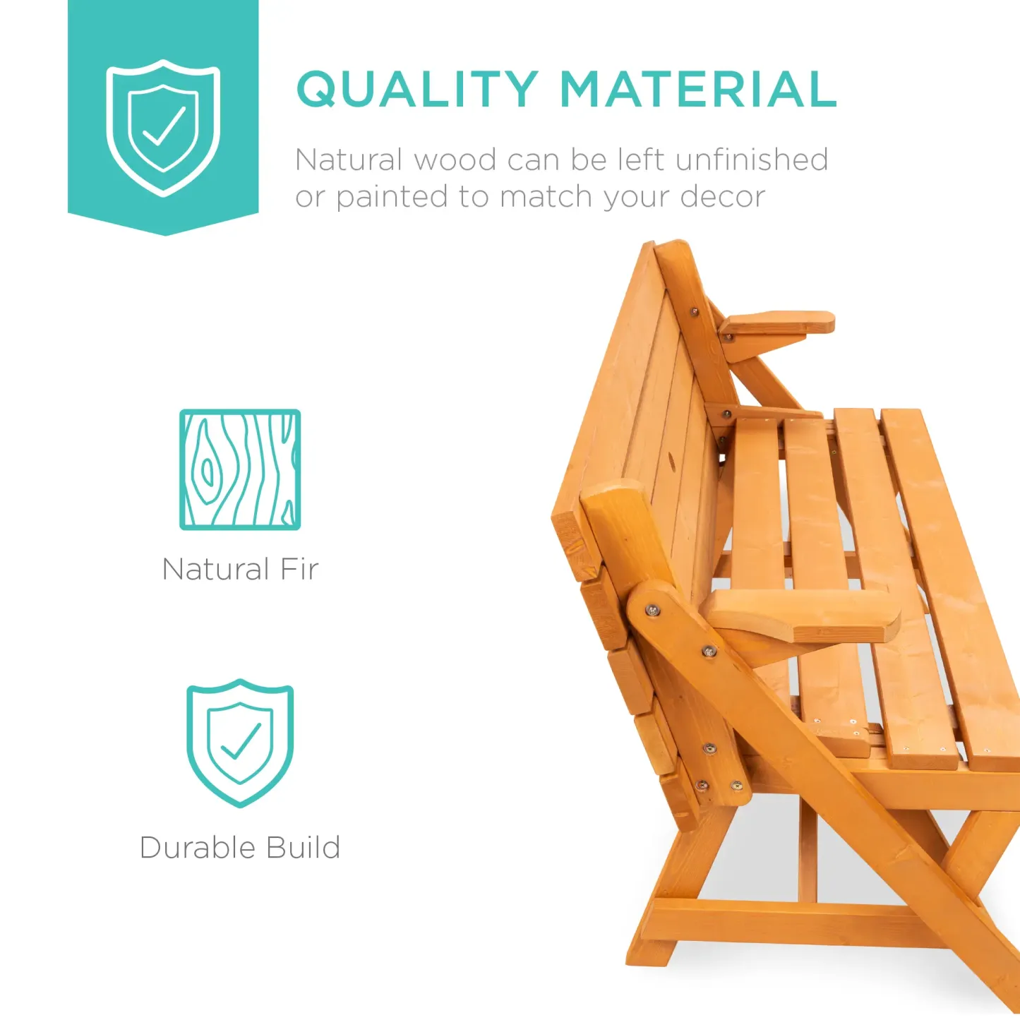 Mesa de Picnic 2 en 1 de Madera para Exteriores