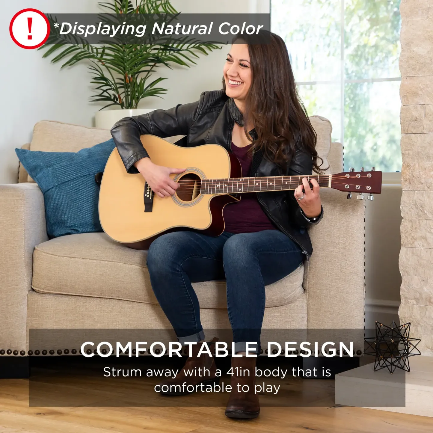 Guitarra acústica 41 pulgadas completa para principiantes