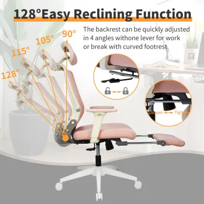 Silla Ergonómica Plegable con Reposapiés