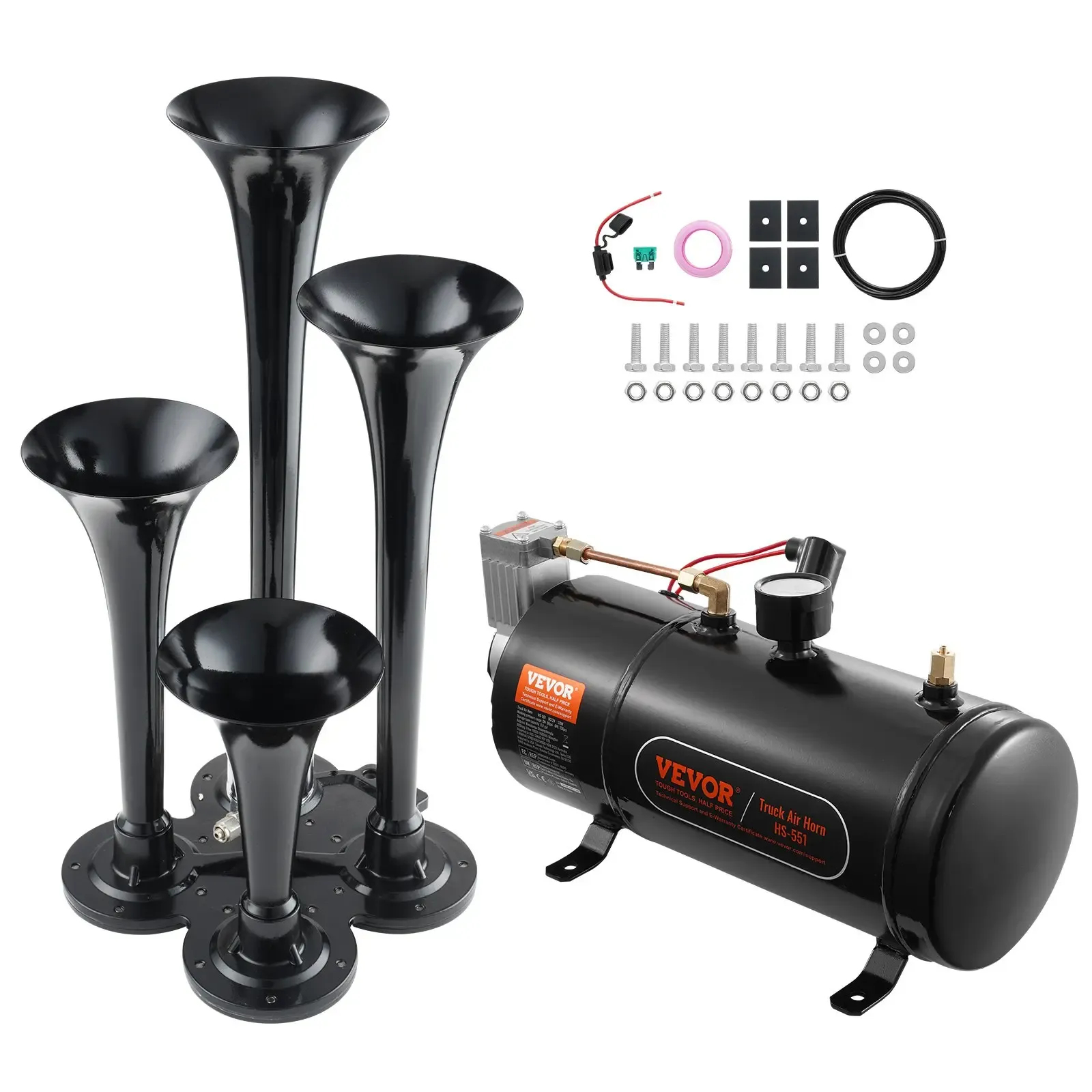 Kit de Bocina de Tren 4 Trompetas 150dB 12V